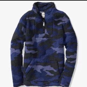 Blue Camo Sherpa Quarter Zip
